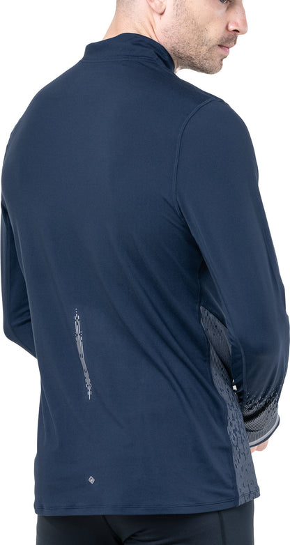 Ronhill Tech Reflect Half Zip Long Sleeve Mens Running Top - Blue