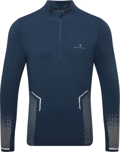 Ronhill Tech Reflect Half Zip Long Sleeve Mens Running Top - Blue