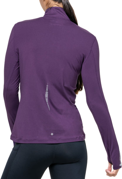 Ronhill Tech Reflect Half Zip Long Sleeve Womens Running Top - Purple