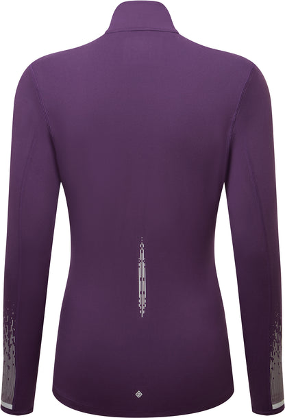 Ronhill Tech Reflect Half Zip Long Sleeve Womens Running Top - Purple