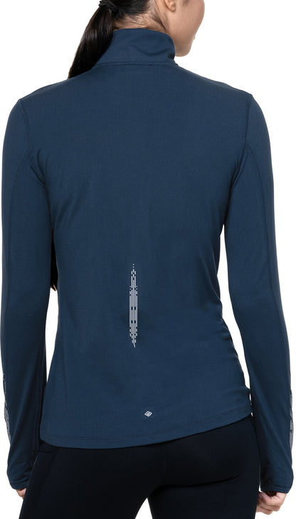 Ronhill Tech Reflect Half Zip Long Sleeve Womens Running Top - Blue