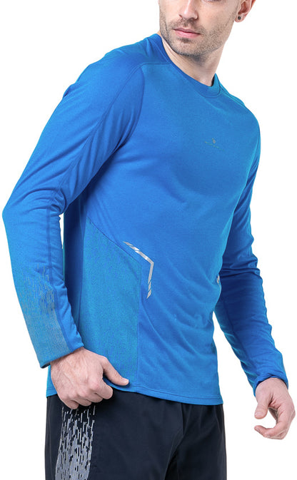 Ronhill Tech Reflect Long Sleeve Mens Running Top - Blue