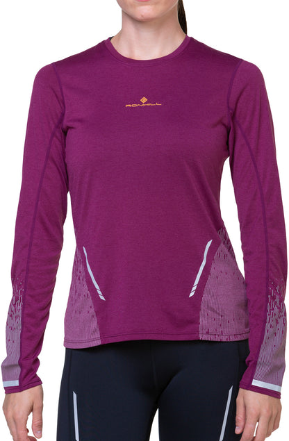Ronhill Tech Reflect Long Sleeve Womens Running Top - Purple