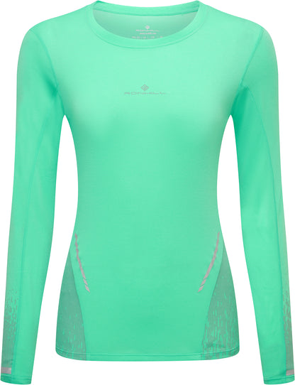 Ronhill Tech Reflect Long Sleeve Womens Running Top - Green