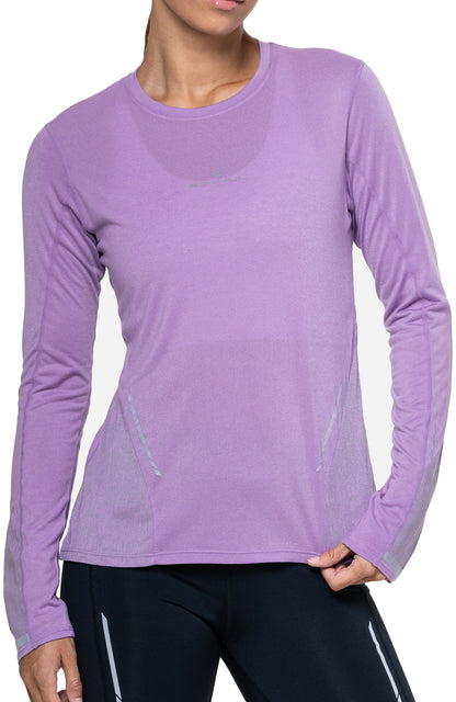 Ronhill Tech Reflect Long Sleeve Womens Running Top - Purple