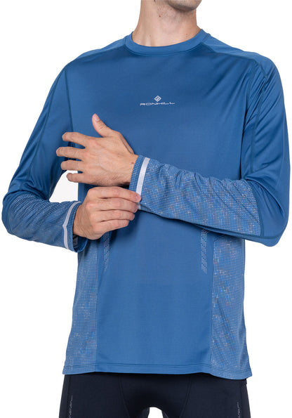 Ronhill Tech Reflect Long Sleeve Mens Running Top - Blue