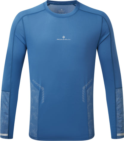 Ronhill Tech Reflect Long Sleeve Mens Running Top - Blue