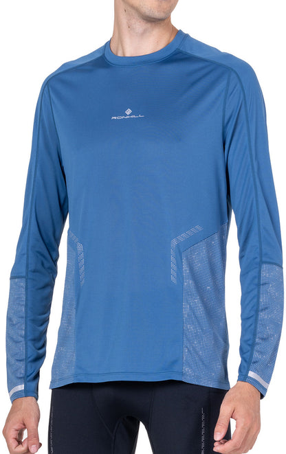 Ronhill Tech Reflect Long Sleeve Mens Running Top - Blue