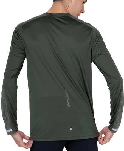 Ronhill Tech Reflect Long Sleeve Mens Running Top - Green