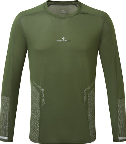 Ronhill Tech Reflect Long Sleeve Mens Running Top - Green
