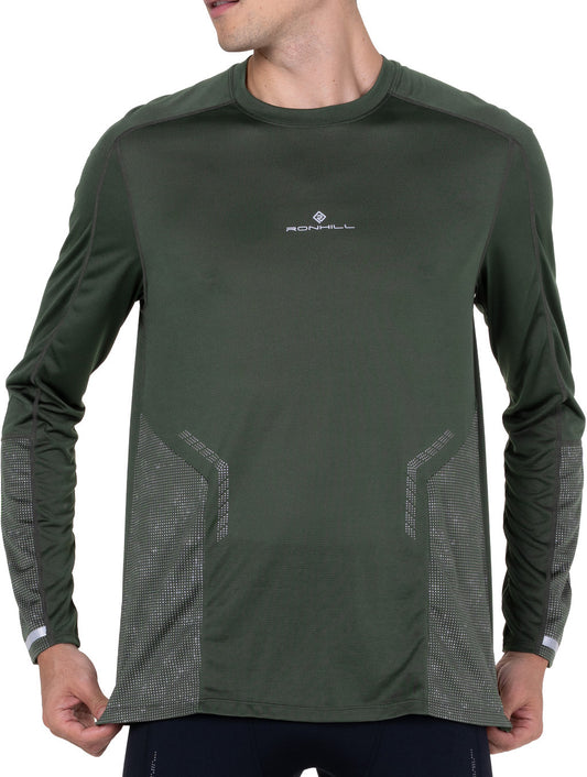 Ronhill Tech Reflect Long Sleeve Mens Running Top - Green