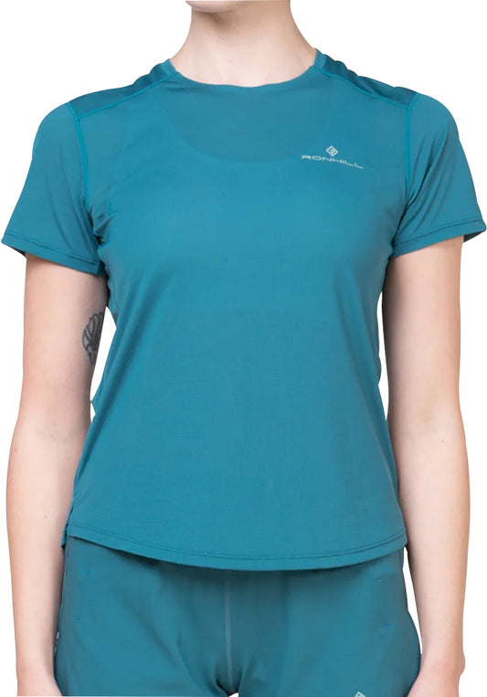 Ronhill Tech Short Sleeve Womens Running Top - Blue