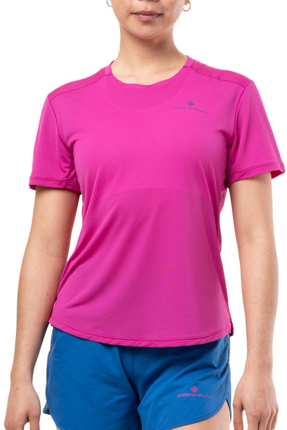 Ronhill Tech Short Sleeve Womens Running Top - Pink