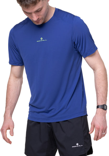 Ronhill Tech Short Sleeve Mens Running Top - Blue