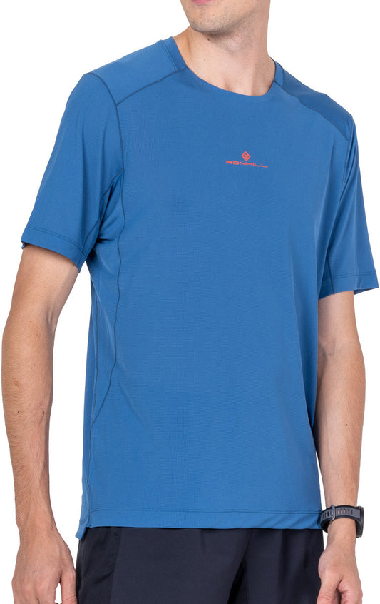 Ronhill Tech Short Sleeve Mens Running Top - Blue