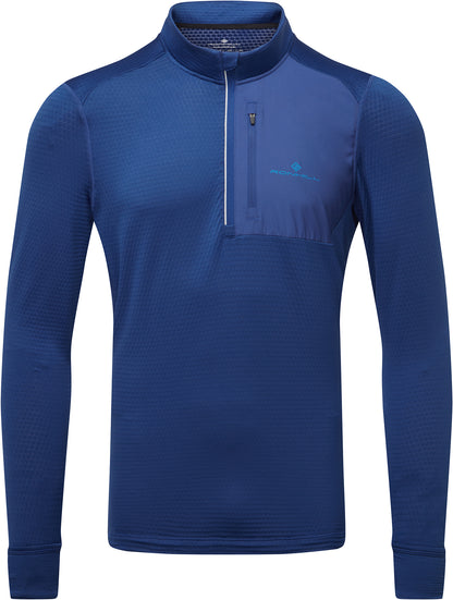 Ronhill Tech Winter Half Zip Long Sleeve Mens Running Top - Blue