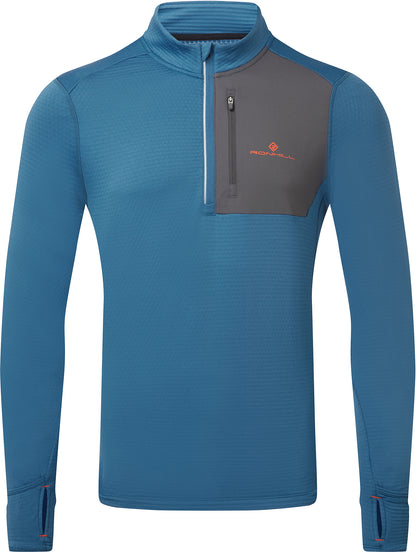 Ronhill Tech Winter Half Zip Long Sleeve Mens Running Top - Blue