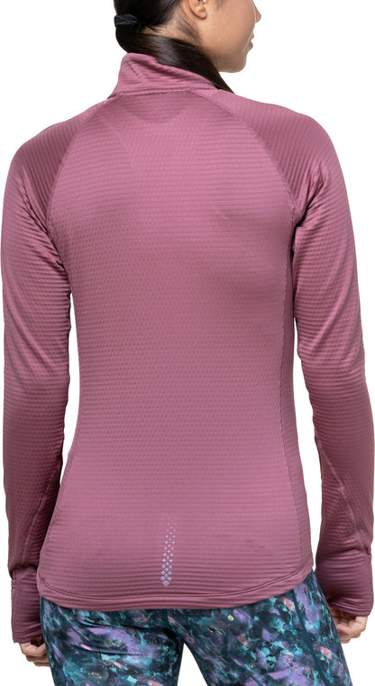 Ronhill Tech Winter Half Zip Long Sleeve Womens Running Top - Pink