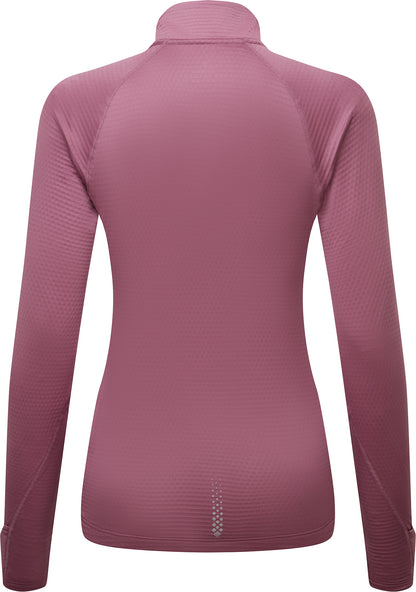 Ronhill Tech Winter Half Zip Long Sleeve Womens Running Top - Pink