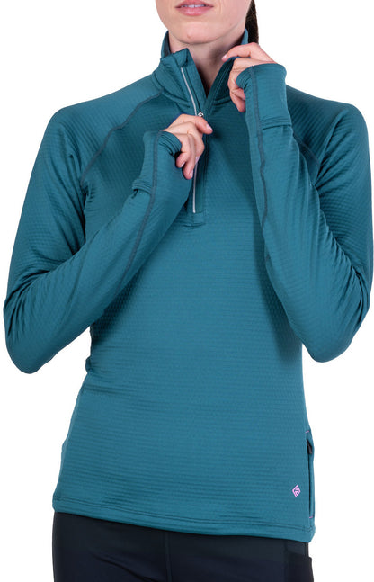 Ronhill Tech Winter Half Zip Long Sleeve Womens Running Top - Blue