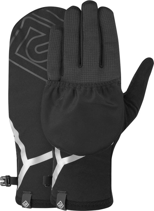 Ronhill Wind Block Convertible Running Gloves - Black