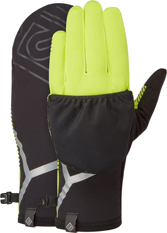 Ronhill Wind Block Convertible Running Gloves - Yellow