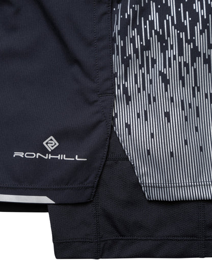 Ronhill Tech Reflect Twin 2 In 1 Mens Running Shorts - Black