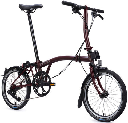 Brompton C Line 4-Speed Folding Bike with SuperRoll+ - Plum Red