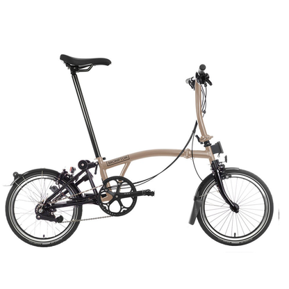 Brompton C Line S 6-Speed Black Edition Folding Bike - Dune Sand