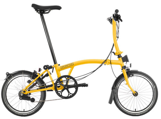 Brompton C Line S 6-Speed Black Edition Folding Bike - Bumblebee Yellow
