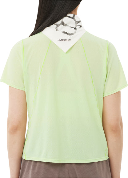 Salomon SHAKEout Air Cropped Short Sleeve Womens Running Top - Green