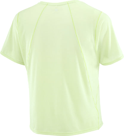 Salomon SHAKEout Air Cropped Short Sleeve Womens Running Top - Green