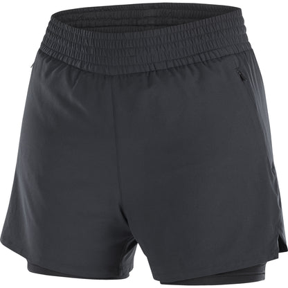 Salomon SHAKEout Core 2 In 1 Womens Running Shorts - Black