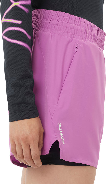 Salomon SHAKEout Core 2 In 1 Womens Running Shorts - Pink