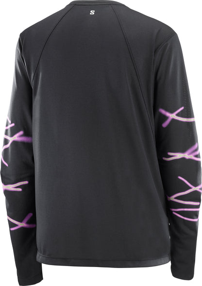 Salomon SHAKEout Core Graphic Long Sleeve Womens Running Top - Black