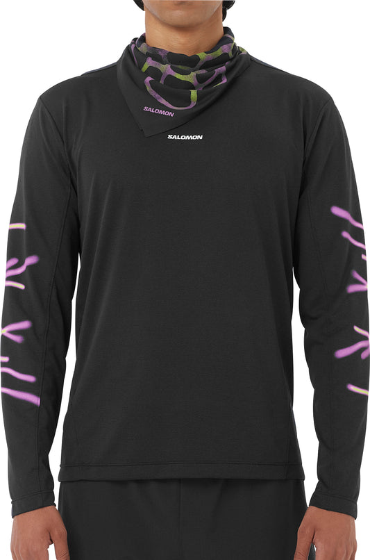 Salomon SHAKEout Core Graphic Long Sleeve Mens Running Top - Black