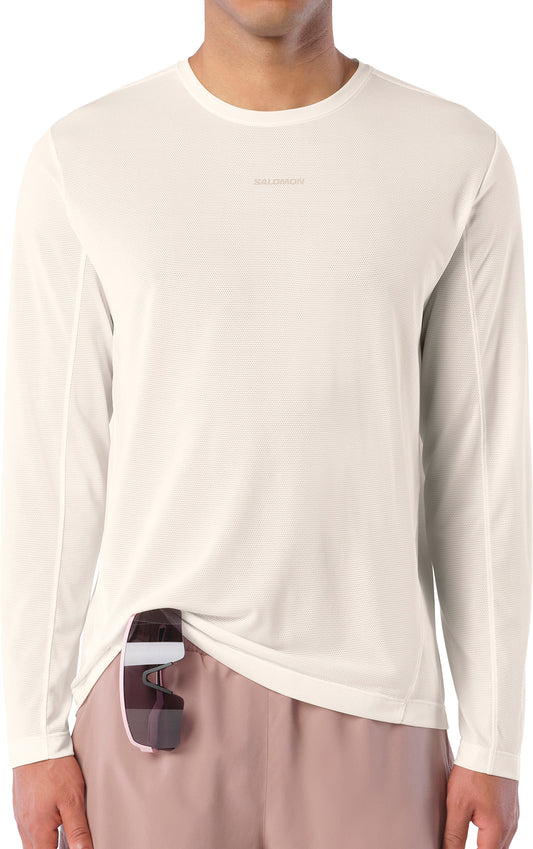 Salomon SHAKEout Core Graphic Long Sleeve Mens Running Top - White