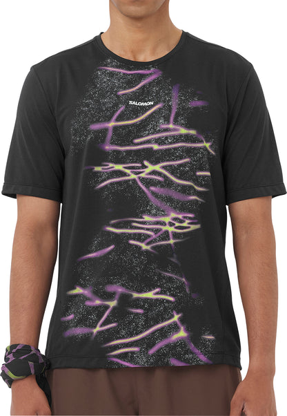 Salomon SHAKEout Core Graphic Short Sleeve Mens Running Top - Black