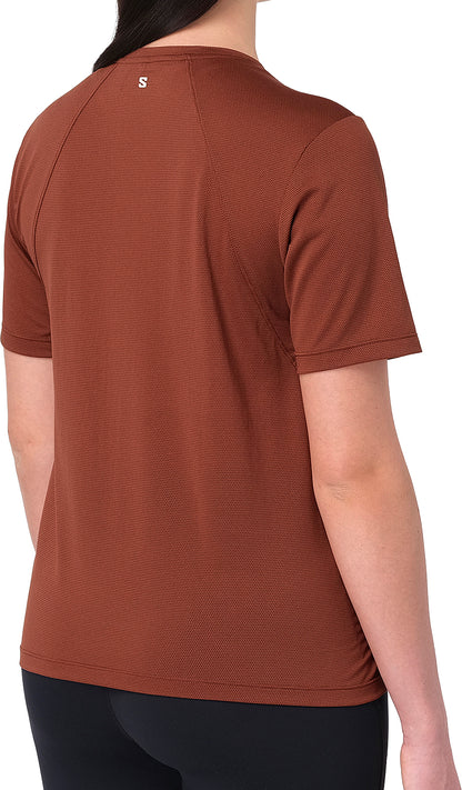 Salomon SHAKEout Core Short Sleeve Womens Running Top -Brown