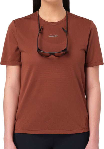Salomon SHAKEout Core Short Sleeve Womens Running Top -Brown