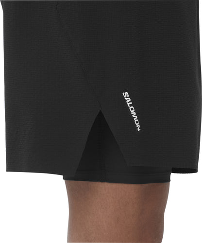 Salomon 5 Inch Sense Aero Trail 2 in 1 Mens Running Shorts - Black