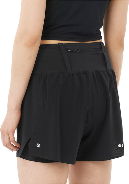 Salomon 5 Inch Sense Aero Trail 2 in 1 Womens Running Shorts - Black