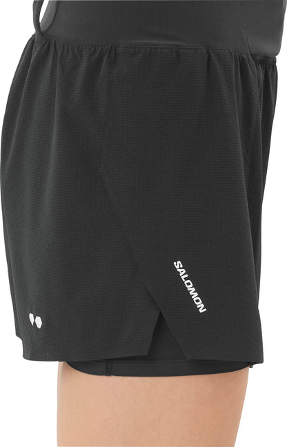 Salomon 5 Inch Sense Aero Trail 2 in 1 Womens Running Shorts - Black