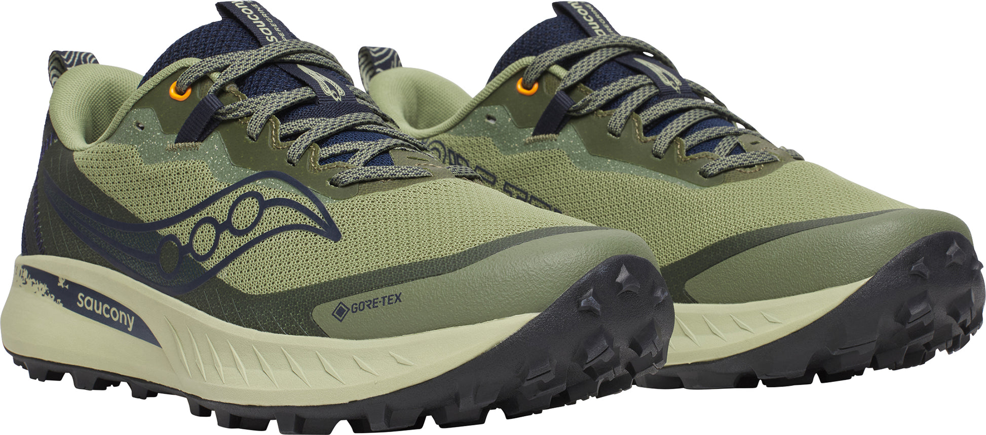 Saucony Peregrine 15 GORE-TEX Mens Trail Running Shoes Green