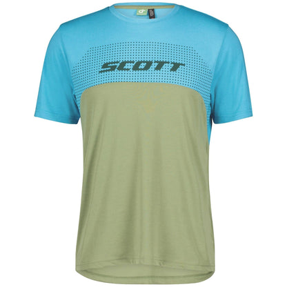 Scott Trail Flow Dri Short Sleeve Mens Cycling Jersey - Blue