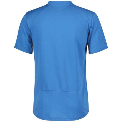 Scott Trail Flow Dri Zip Short Sleeve Mens Cycling Jersey - Blue