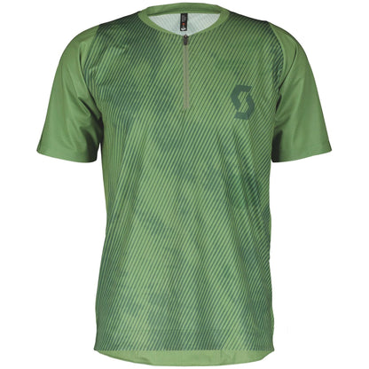 Scott Trail Vertic Zip Short Sleeve Mens Cycling Jersey - Green