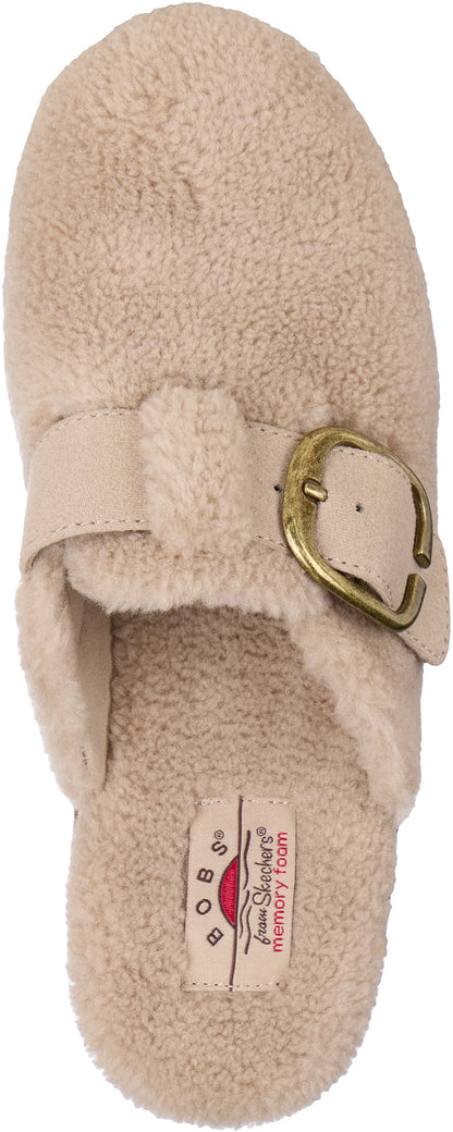 Skechers BOBS Rosey Rise Cuddle Kicks Womens Slippers - Cream