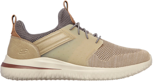 Skechers Delson 3.0 Cicada WIDE FIT Mens Shoes - Beige
