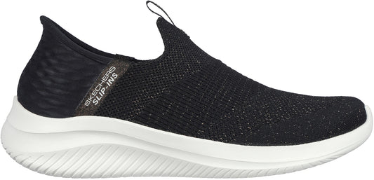 Skechers Ultra Flex 3.0 Glitter Me Womens Shoes - Black